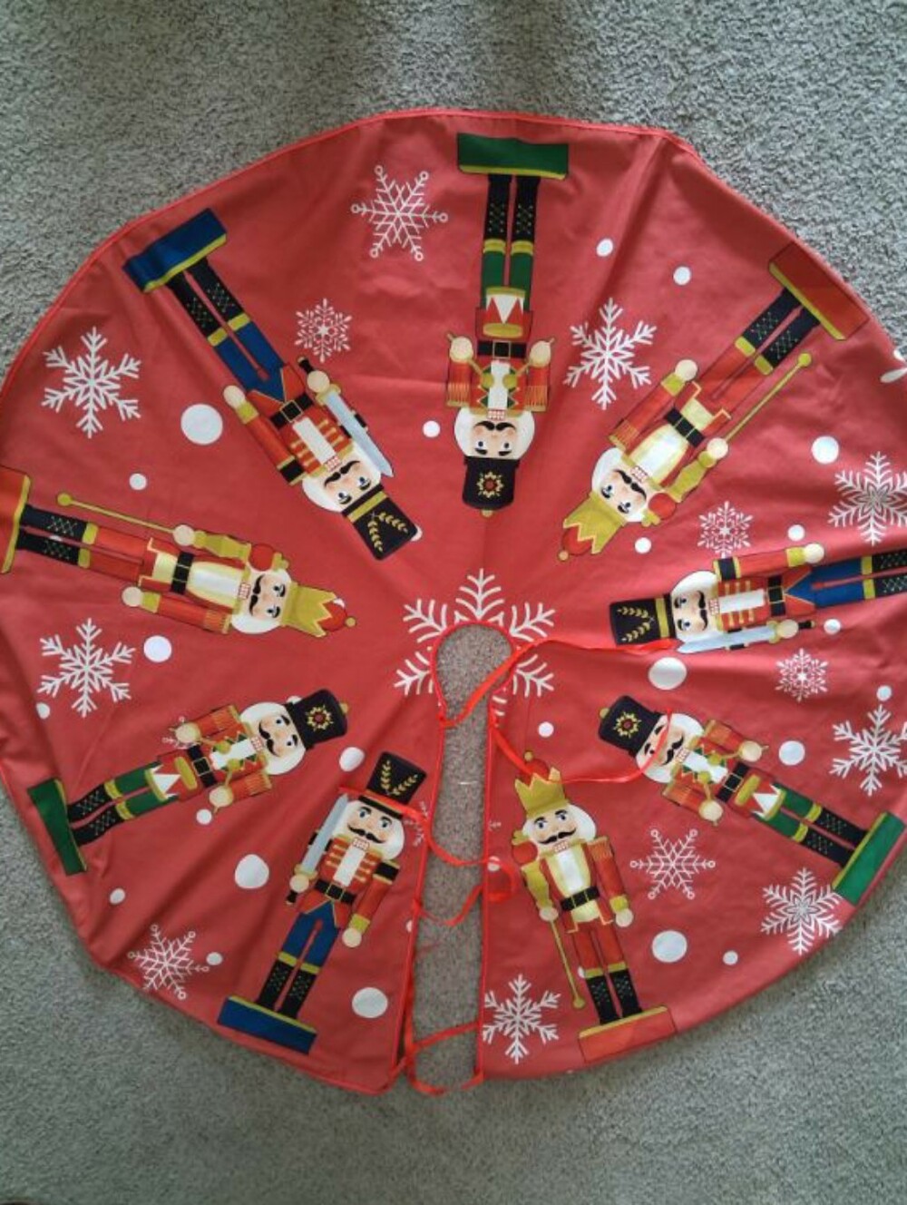 Red Nutcracker Tree Skirt - Festive Holiday Decor